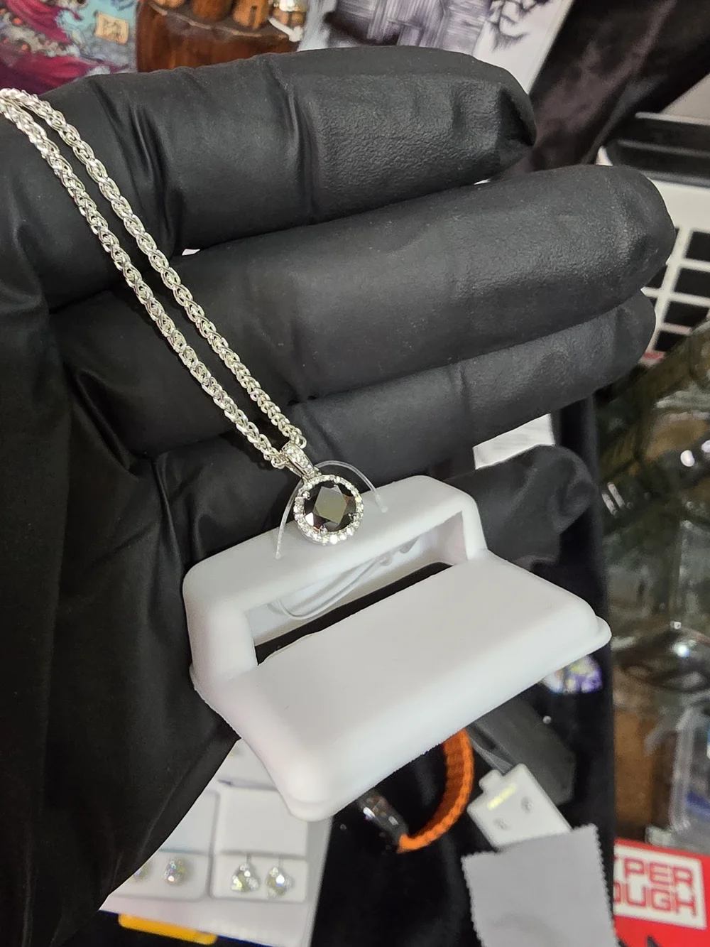 Sterling Silver Black Onyx Pendant Necklace - GRA Certified